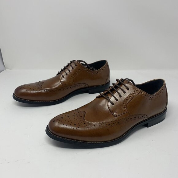 Stacy Adams Garrison 24916-221 Dress Shoes Mens 9.5M Cognac Wingtip Oxford S0664 main image 4